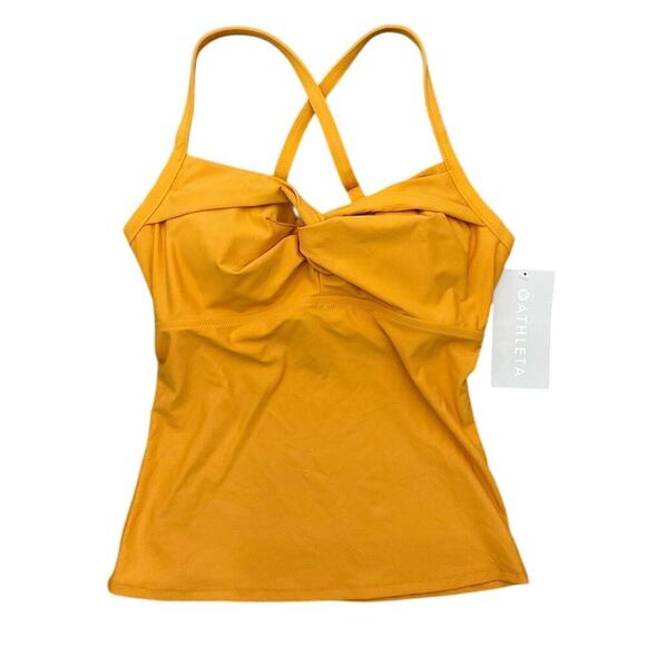 NWT Athleta Twist Up Tankini Top In Yellow Size 32D/DD - Picture 4 of 6
